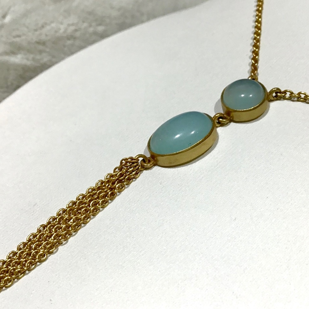 🌺Long Gold and Blue Tassel Necklace - Picture 8 of 8